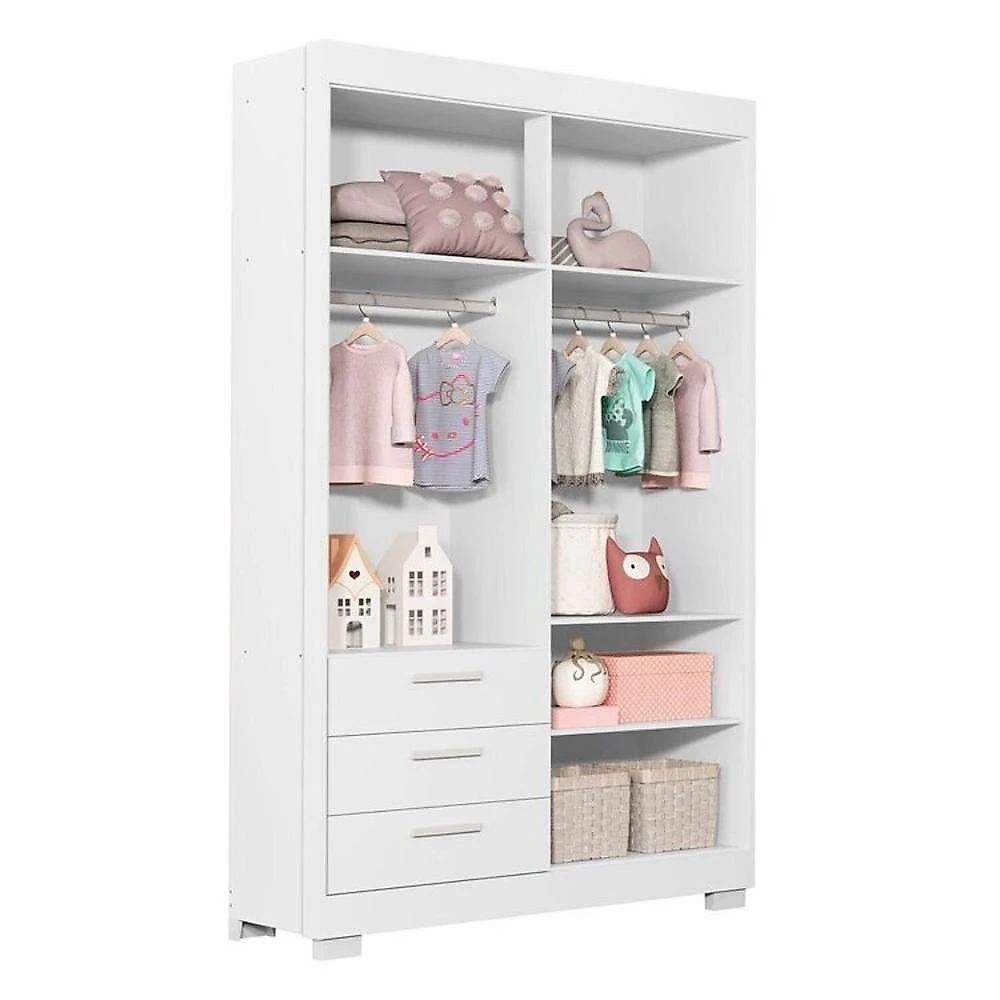 Quarto Completo Zaki com Berço 3 em 1 Katatau Branco Fosco