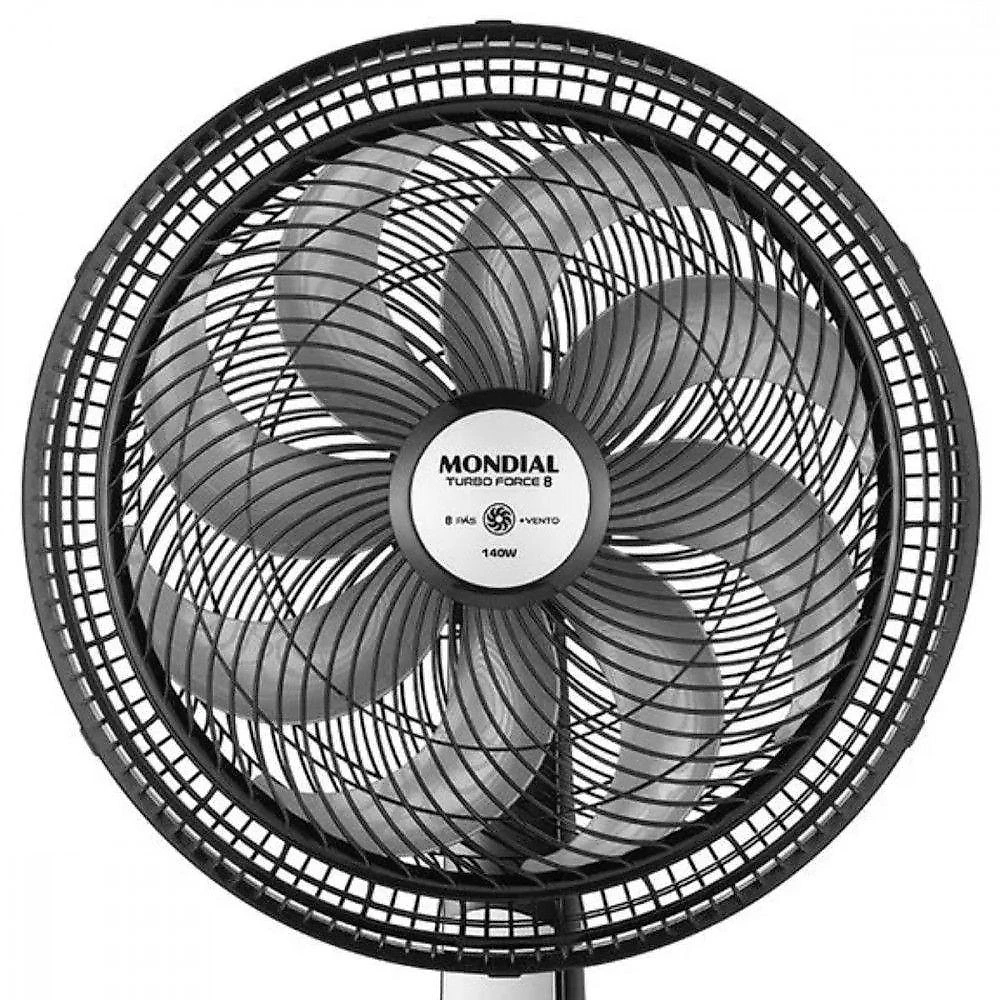 Ventilador De Mesa 40cm Mondial Turbo 8 Pás 3 Velocidades Preto Com Prata 127V