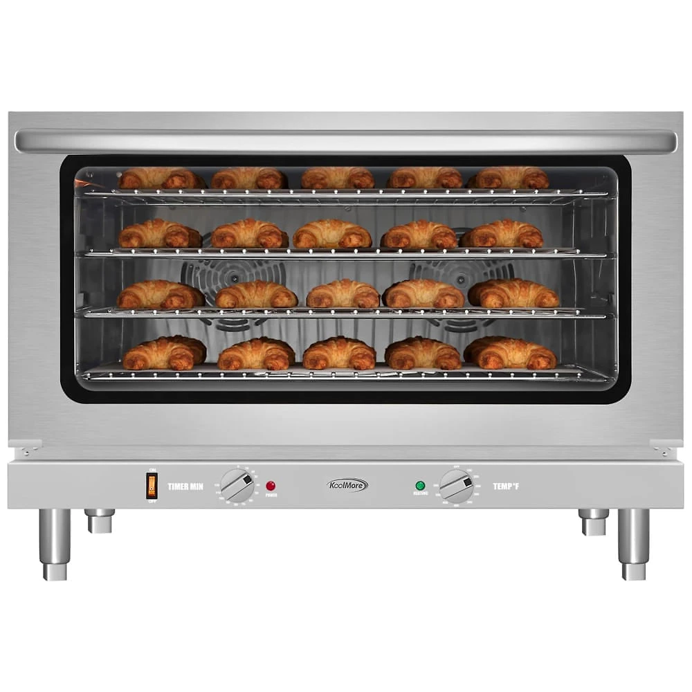 Forno de Convecção de Bancada Comercial KoolMore 81 cm, Capacidade para Pães Grandes, 4 Grades, 3500W, 220V em Inox, Certificado pelo INMETRO.