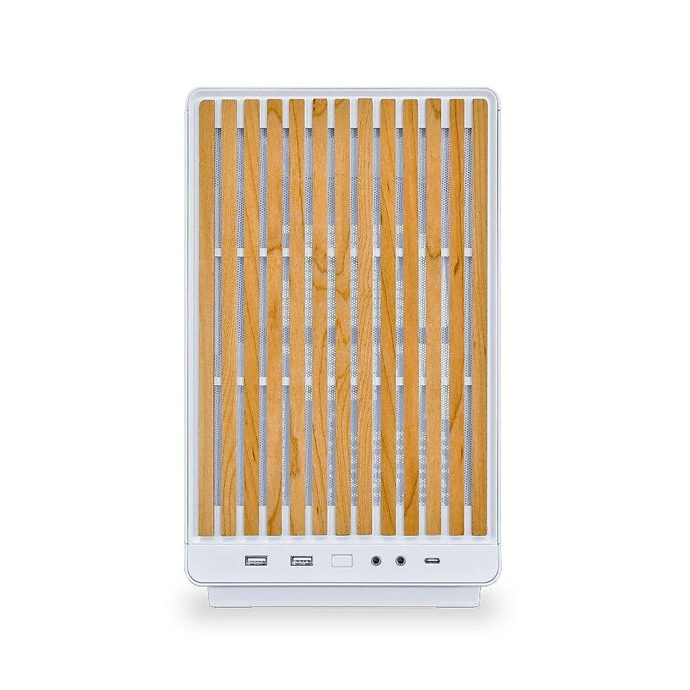 Gabinete Gamer Lian Li A3-mATX Wood Edition, Mini Tower, mATX, Madeira Frontal, Mesh Lateral, Sem FANs, Branco - A3-MATX-WD BRANCO