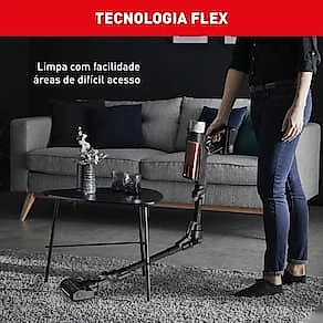 Aspirador de Pó Vertical Sem Fio Arno X-Force Flex 9.60 RH20 2 em 1 250W LED Autonomia 45 Minutos Bivolt Vermelho