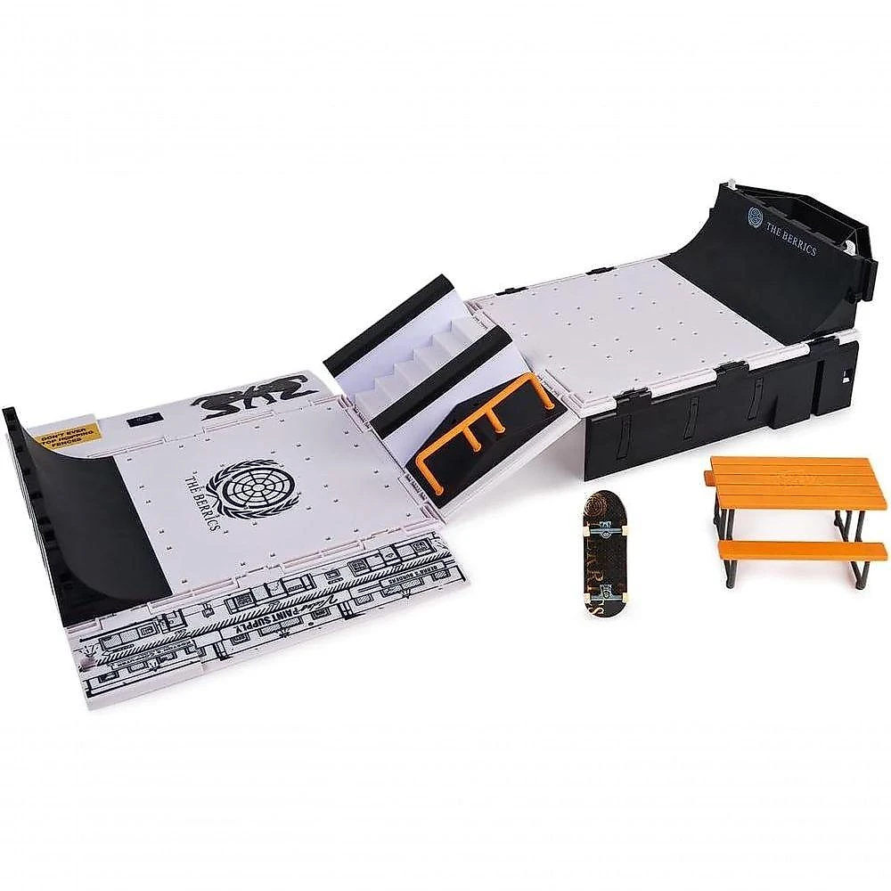 Pista de Skate Transformador The Berrics Sunny 3811 com Maleta e Skate de Dedo Incluso Sunny