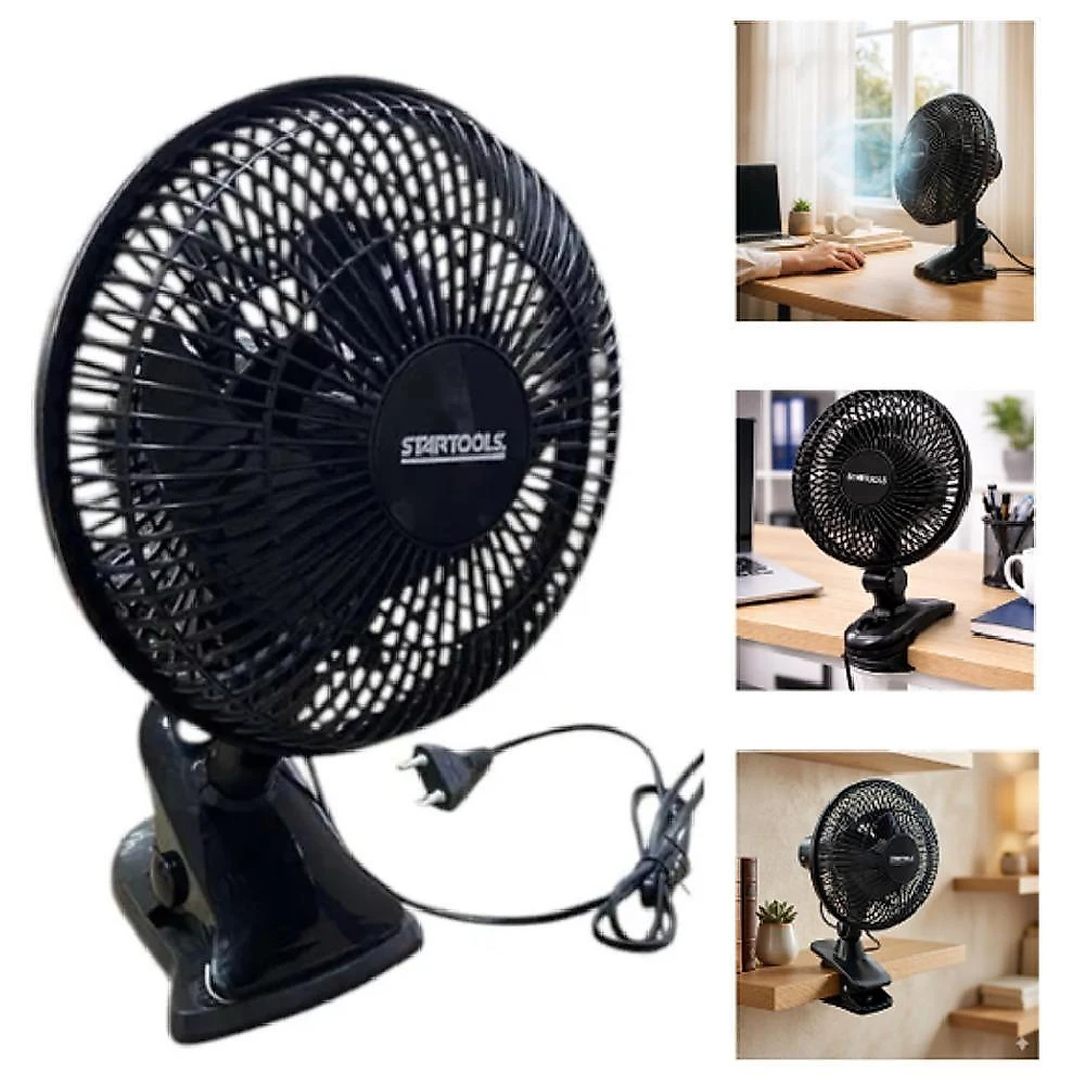 Ventilador de Mesa Portátil Yeet 25W 3 Pás 3 Velocidades Preto 220V