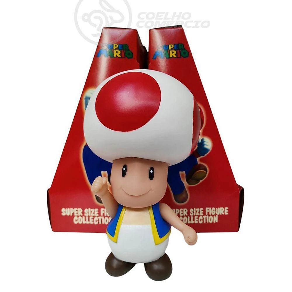 Boneco Cogumelo Toad Grande Super Size 20Cm - Mario