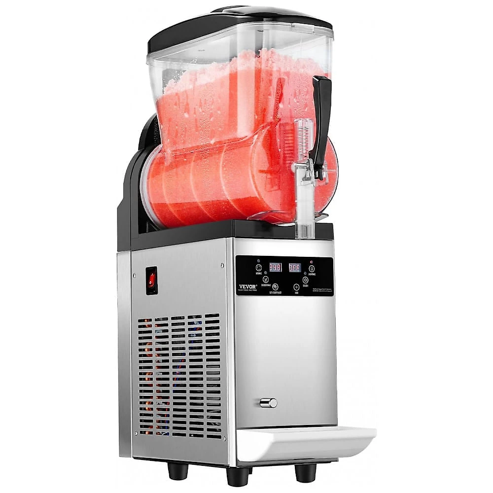 Máquina de Slush Raspadinha VEVOR XN120B 12L Tanque Único Comercial 48 Copos Inox