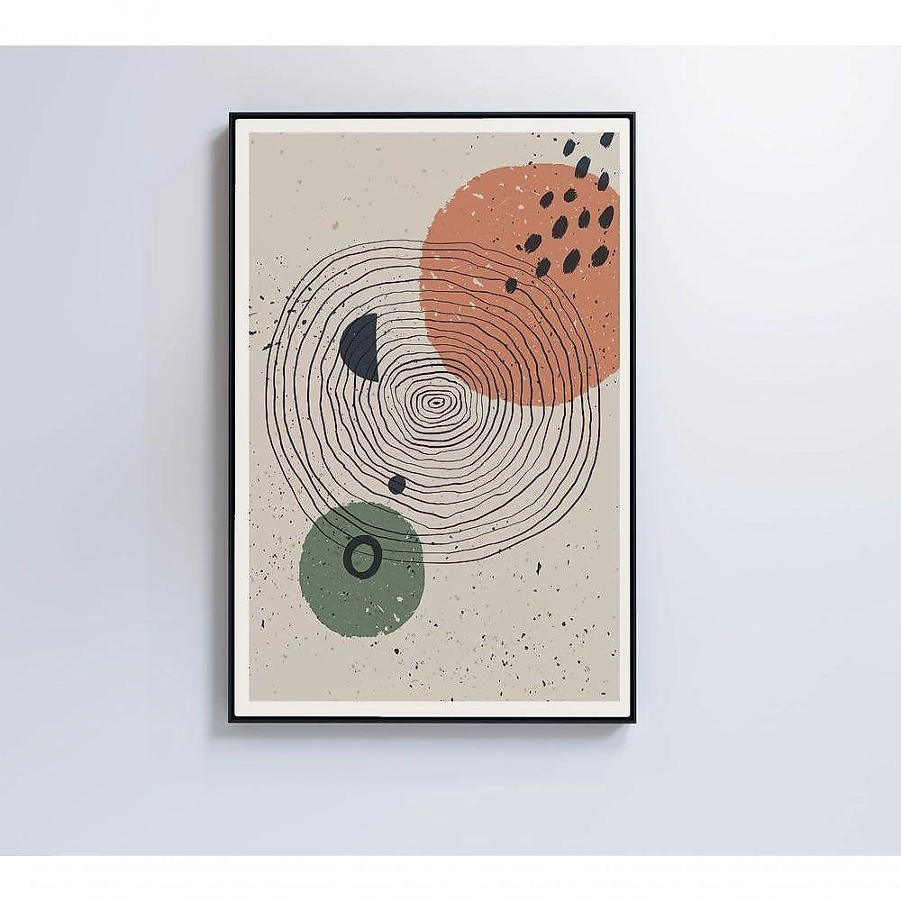 Quadro Abstrato Circulo E Pontos 2 120x80 Cm Vidro Impresso