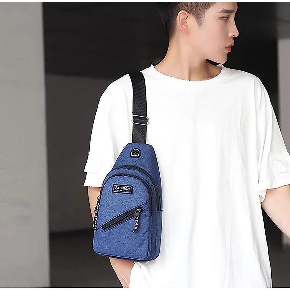 Bolsa Mochila Store Morales Crossbody Multifuncional em Nylon Azul Unisex