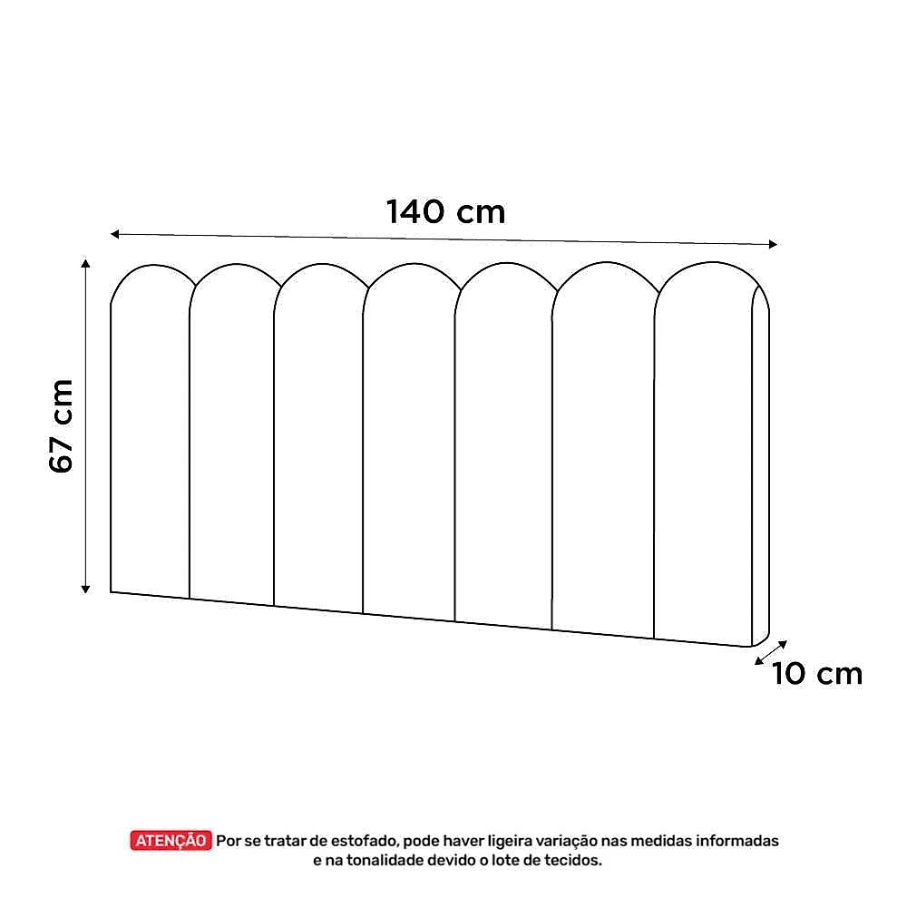 Painel Cabeceira Cama Box Casal Lana 140cm Sintético Branco - Desk Design