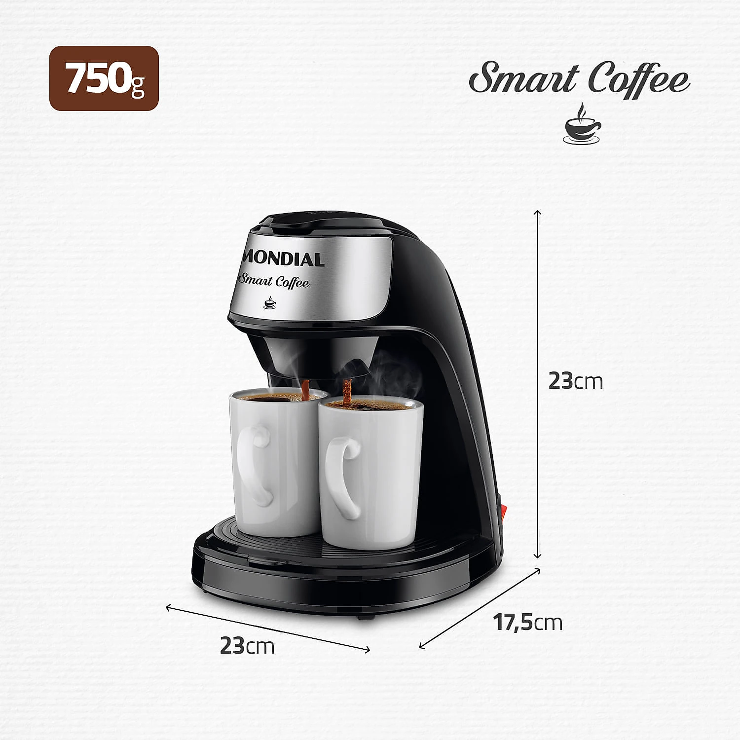 Cafeteira Mondial 2 xícaras Smart Coffee C-42-2X-BI CAFETEIRA C-42-2X-BI 127V/60HZ 2 XÍCARAS