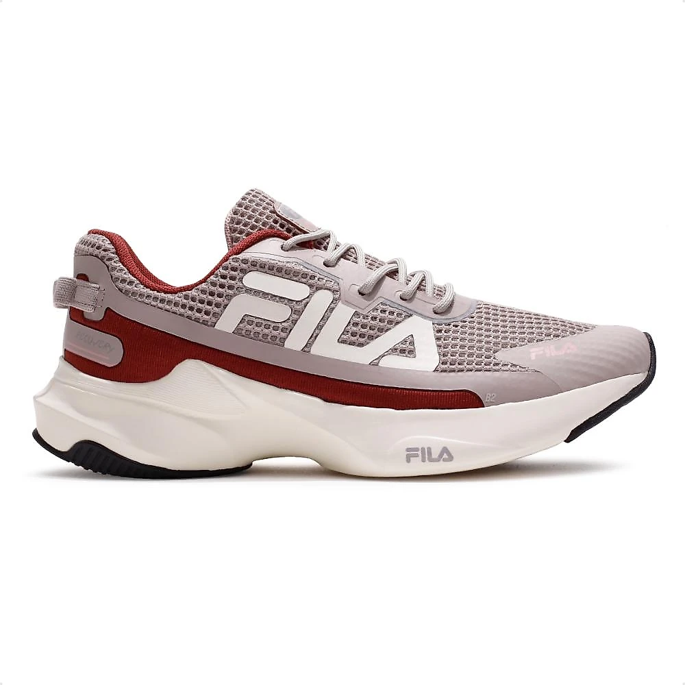 Tênis Fila Recovery Feminino + 3 Pares de Meias Bege / Bordô - 34