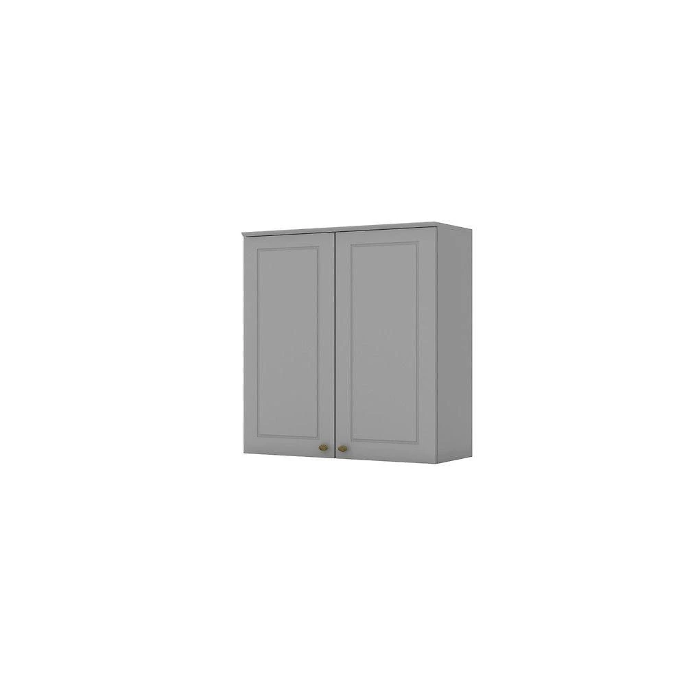 Armário Aéreo 2 Portas 80 Cm Amy Casa 812 Cinza