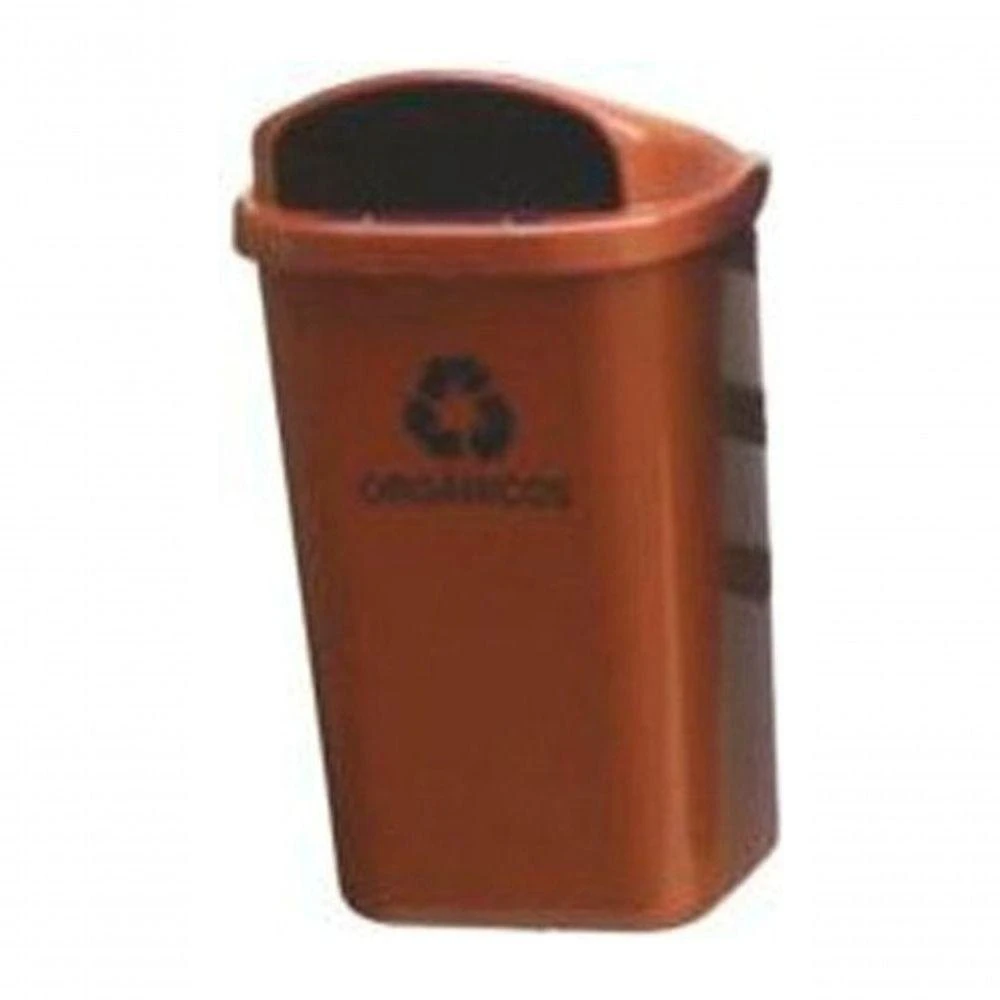 Cesto Individual para Coleta Seletiva Marrom sem Poste 50 l com Tampa Frontal com Chave Higipack