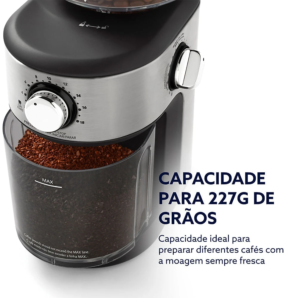 Moedor de Café Automático Oster com 18 Níveis de Moagem - BVSTBMH24 110