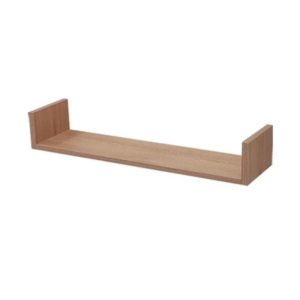 Prateleira U 80X15CM MDP Suporte Invisível Organizador Sala Bege Mercado das Prateleiras