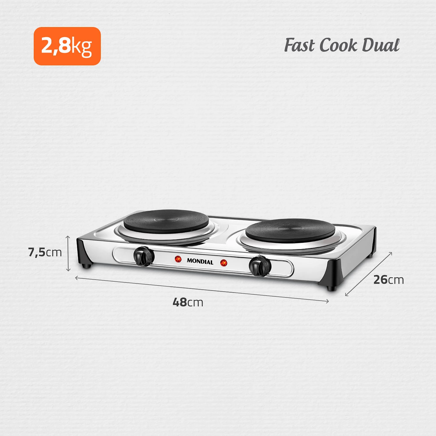 Miniatura Fogão Elétrico Mondial Fast Cook Dual FE-03 FOGÃO ELÉTRICO-127V-INOX