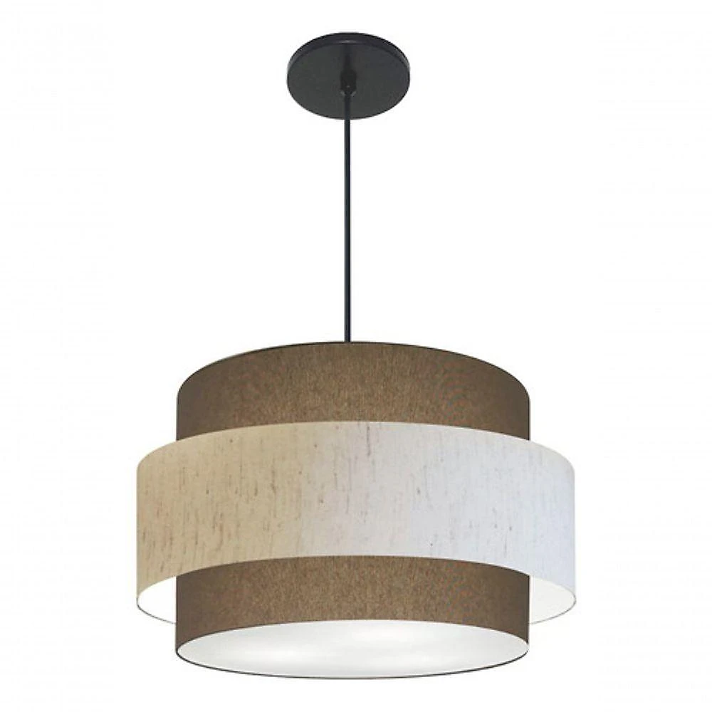 Lustre Para Sala De Jantar Vivare Md-4394 Cúpula Em Tecido 50cm Cáqui-linho-bege-cáqui 127/220v