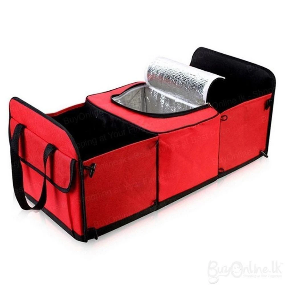 Organizador de Porta Malas para Carro com Cooler 3 Divisorias Tecido Oxford para Compras