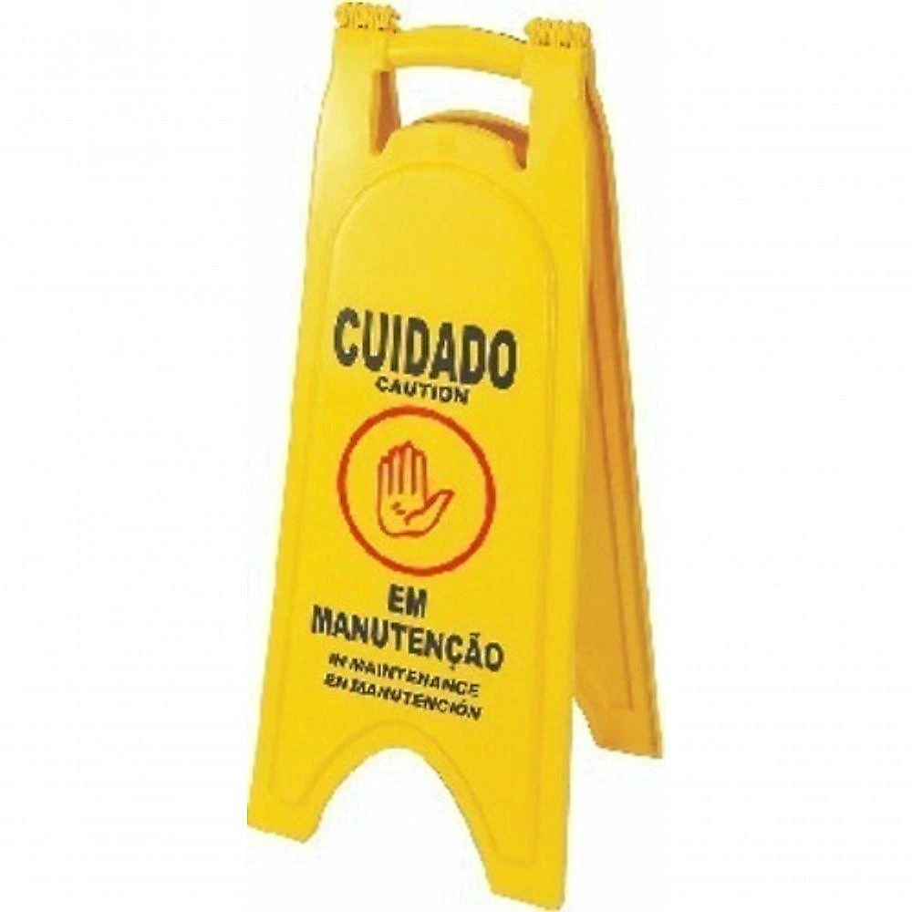 Placa Sinalizadora Dobrável para Limpeza-Manutenção com Película Amarelo Higipack