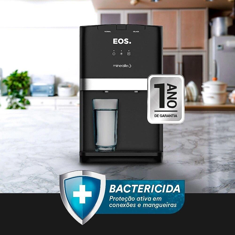 Purificador de Água EOS Mineralle com Compressor Preto EPC02P 220V