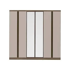 Miniatura Guarda-Roupa Casal Bartira Monte Rei 6 Portas de Bater com Espelho 6 Gavetas Internas MDP - 238cm de Largura Avelã/Capuccino