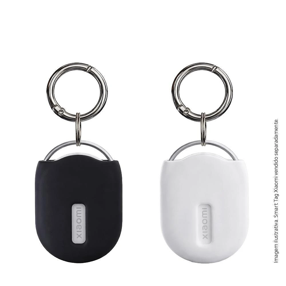 Kit 2 Capas de Silicone Xiaomi Tag com Chaveiro Preto e Branco