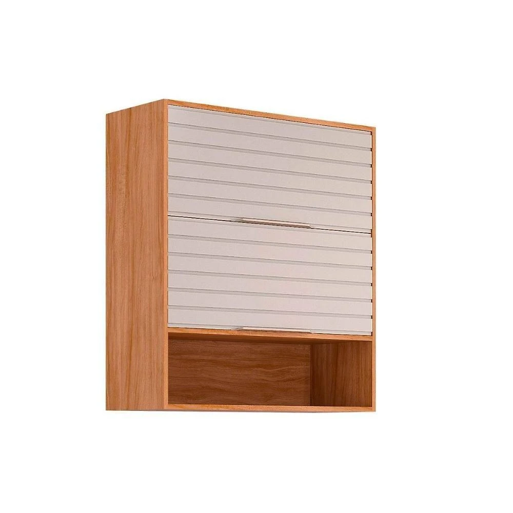 Armário De Cozinha Modulado Esplendida C- 2 Portas Basculantes 80cm Cinamomo-off White - Mgm