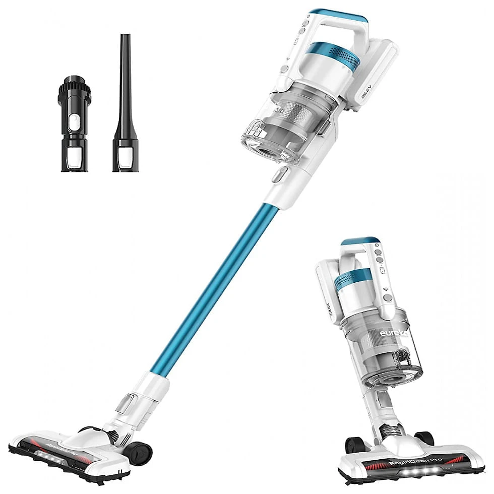 Aspirador de Pó sem Fio com Acessórios, Farol de LED e Sucção Potente, 110V, EUREKA, Branco
