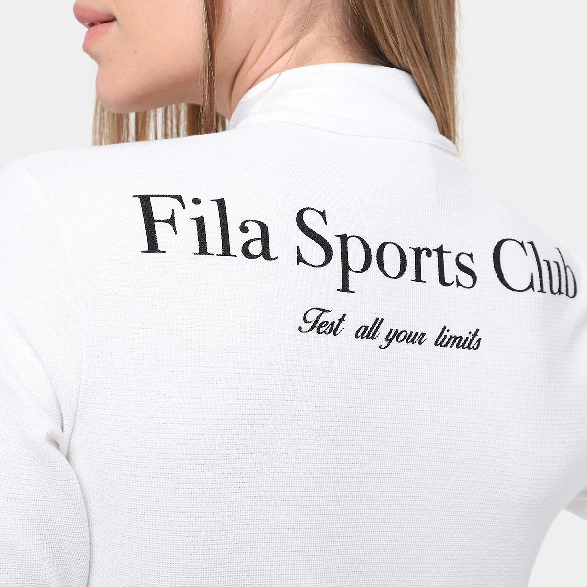 Miniatura Camiseta Manga Longa Fila Sport Club Feminina Off White+Azul - G