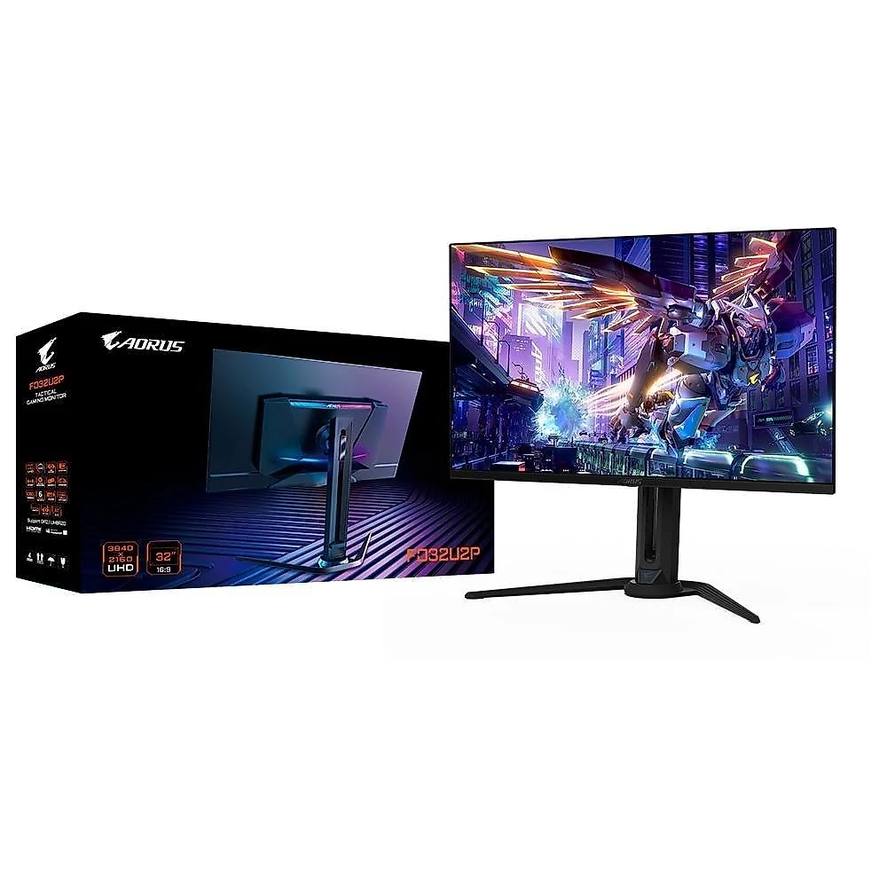 Monitor Gamer AORUS QD-OLED 31.5", 4K, 240Hz, 0.03ms, FreeSync Premium Pro, HDR 400, Altura Ajustável, Som Integrado - FO32U2P-SA