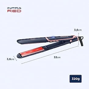 Prancha Alisadora Mondial Infrared P-01-IR Tourmaline Íon Bivolt Azul/Golden Rose