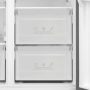 Geladeira Midea Side by Side MDR-S598FGA041 Frost Free com Painel Touch, Função Turbo e Conectividade Via App- Cor Inox Claro - 442 litros 110V