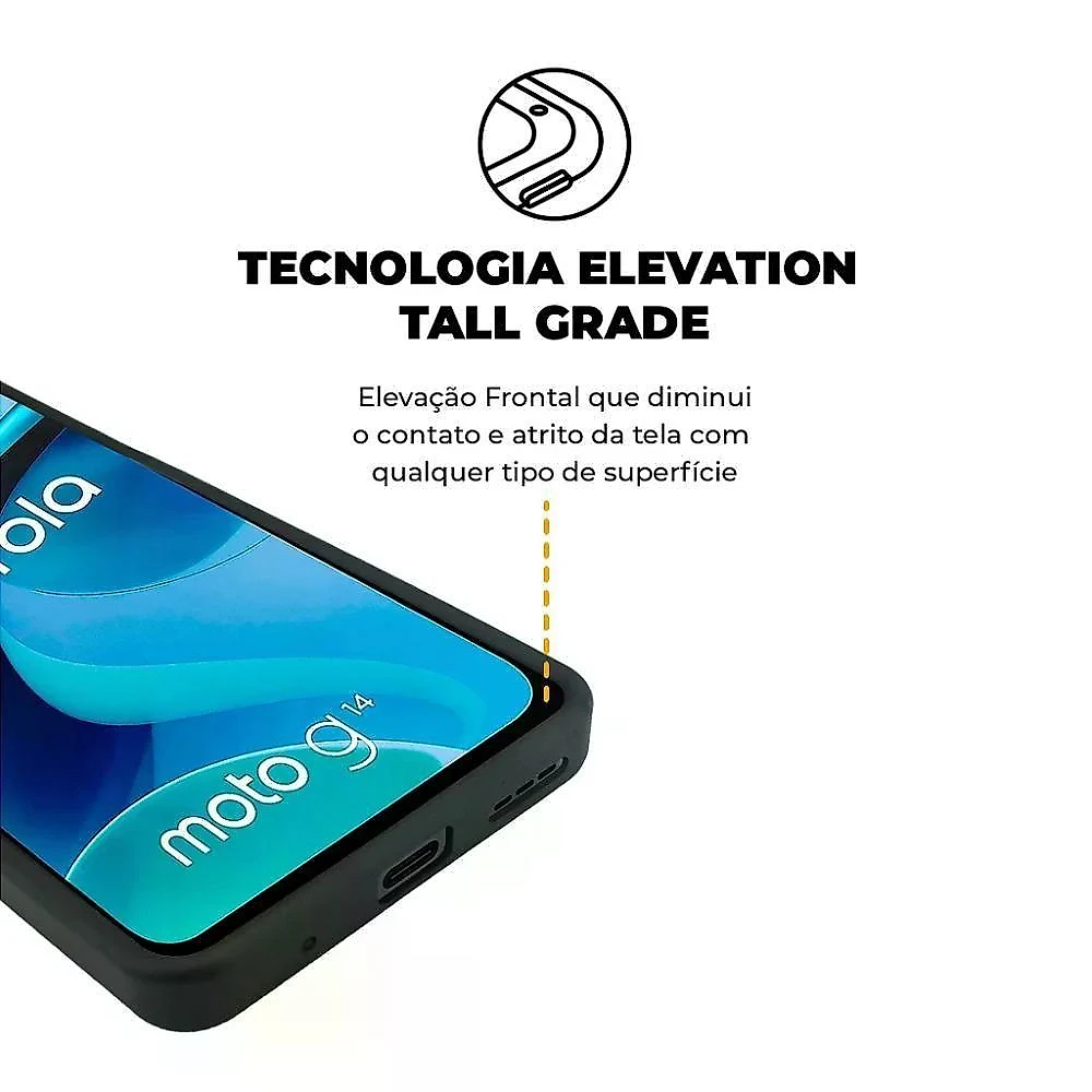Kit Capa Silicon Veloz E Película Hydrogel Hd Para Motorola Moto G14 - Gshield