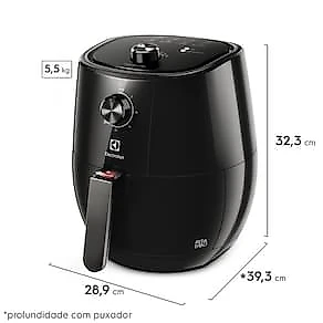 Fritadeira Elétrica Sem Óleo Air Fryer Electrolux EAF10 Efficient por Rita Lobo com 3,2L - Preta 110V