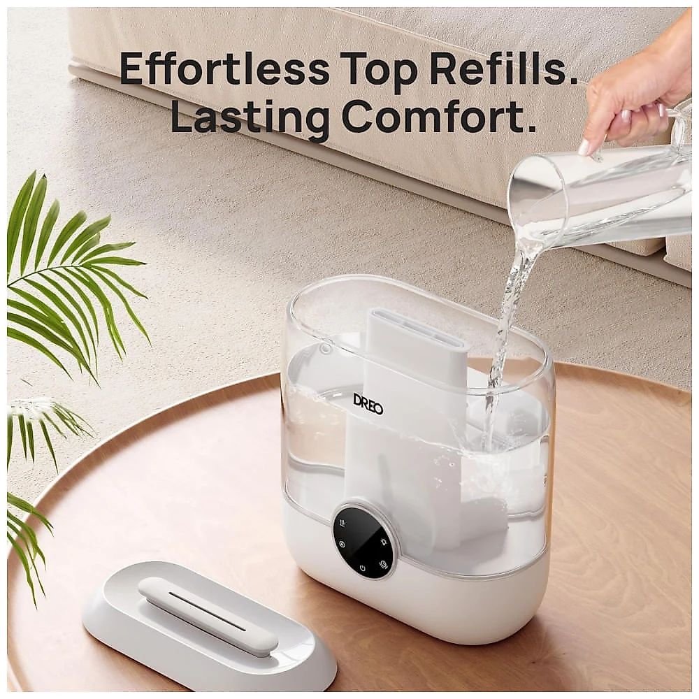 Umidificador de Ar Dreo 6 Litros Top Fill, Silencioso 28 dB, Autonomia 60 Horas, Ideal para Ambientes Grandes