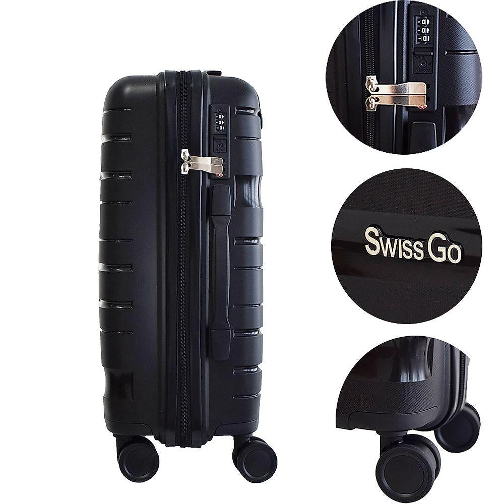 Mala de Bordo 20" em Polipropileno com Cadeado TSA Santorini Preto Swiss Move