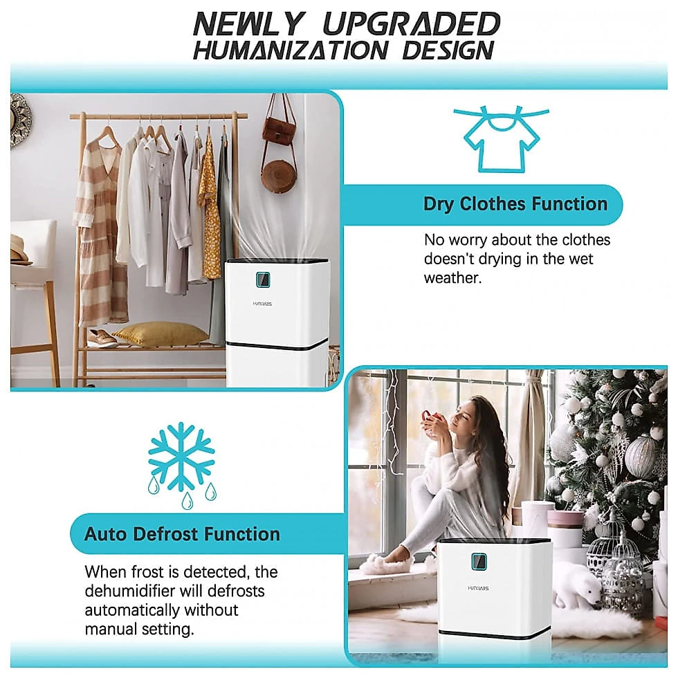 Desumidificador para Grandes Ambientes 2L até 140 m2 com Painel Digital, 110V, HUMILABS, Branco