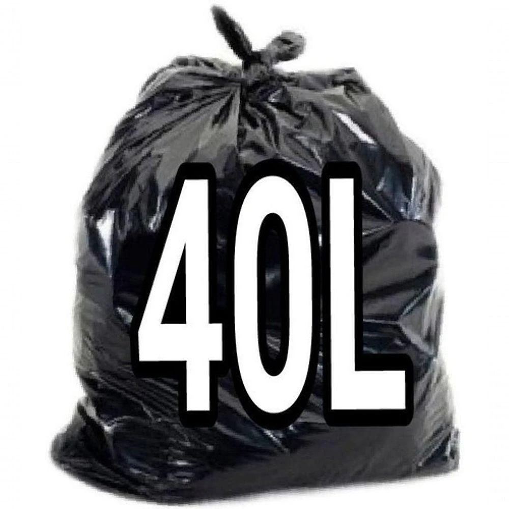Saco para Lixo 40 Litros Micra 06 Parede Dupla 50x60cm Preto Higipack