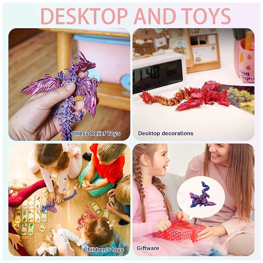 Dragão 3D Articulado em Ovo de Cristal - Brinquedo de Dragão com Surpresa - Presente Animal em 3D para Meninos - Decoração Interior,Hannahcos