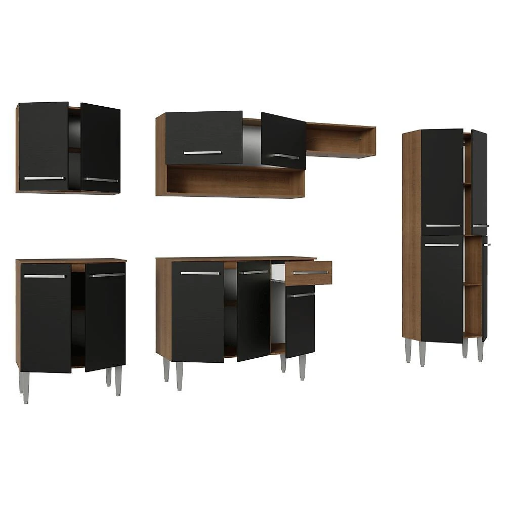 Armário de cozinha completa 293cm emilly madesa 011 branco