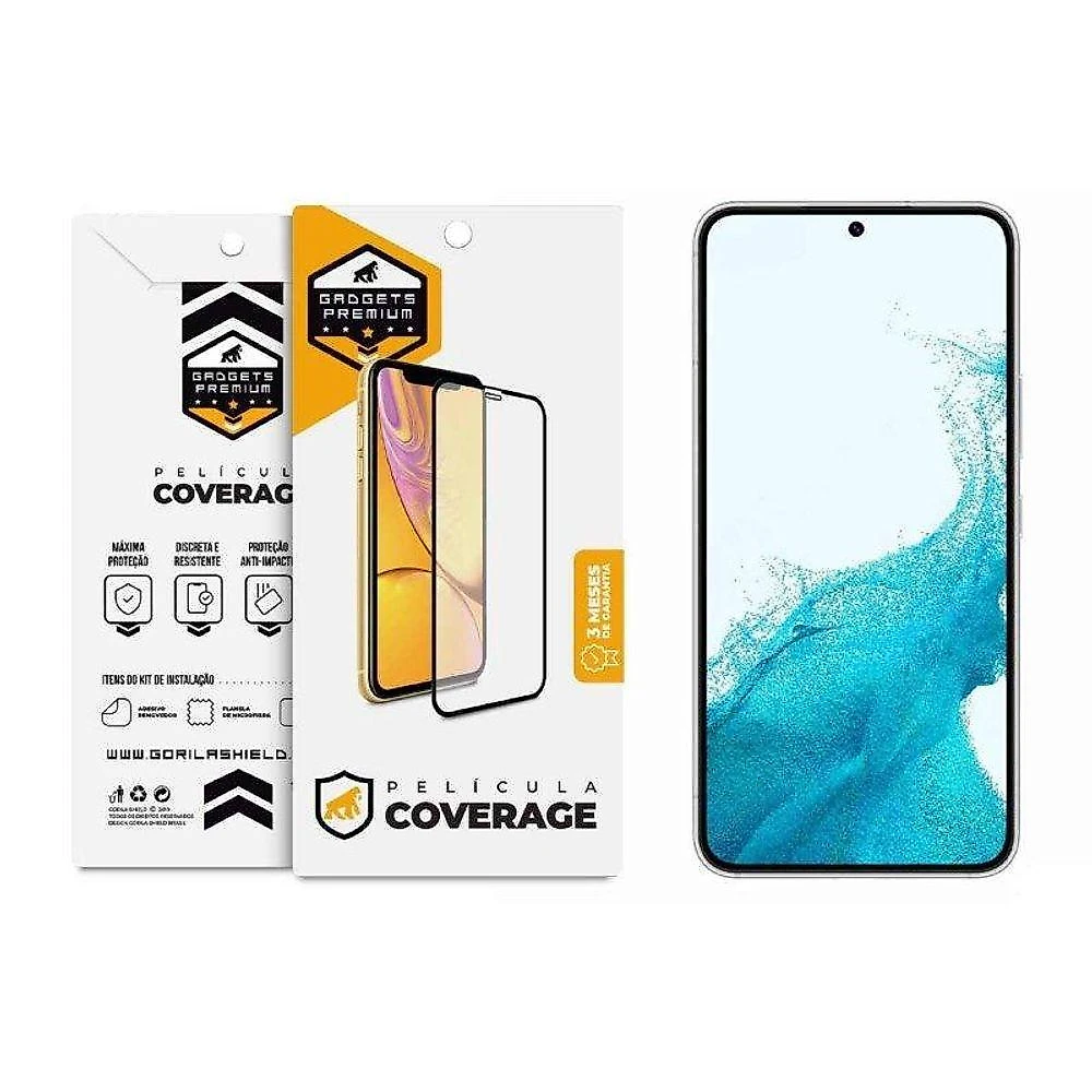 Kit Capa Symetric Preta E Pelicula Coverage Para Samsung Galaxy S23 Plus - Gshield