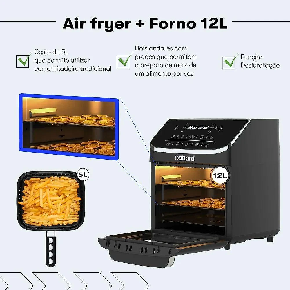 Fritadeira Air Fryer Itatiaia Forno 12L AFITA1004 110V