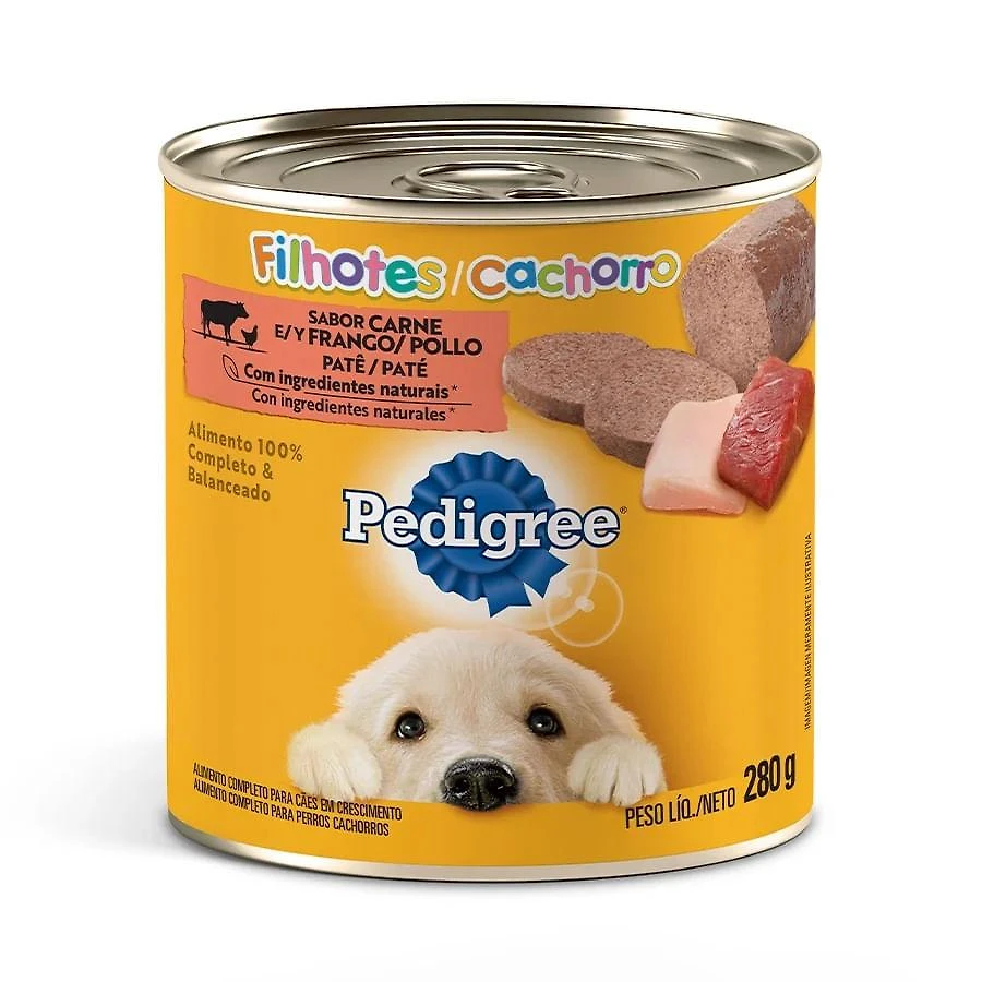 Ração Úmida Lata Patê de Carne e Frango para Cães Filhotes 280g - PEDIGREE