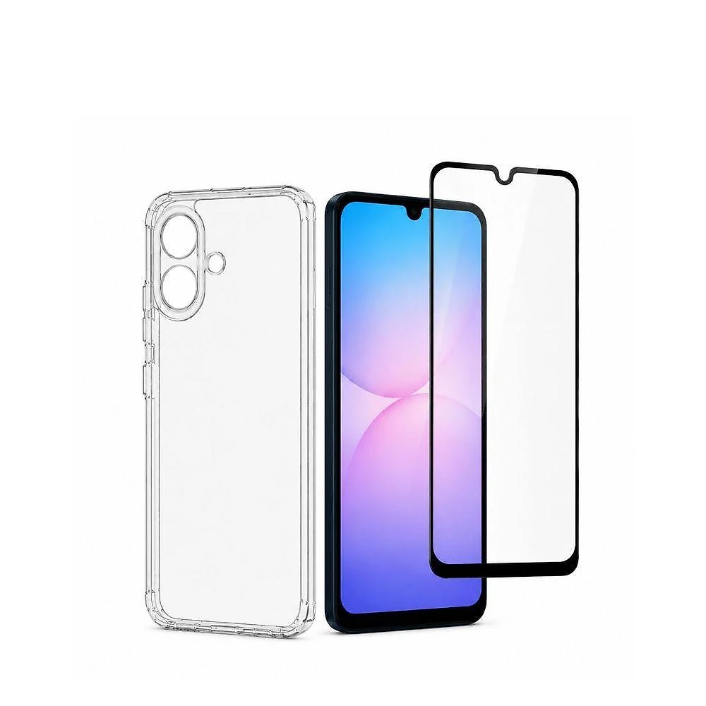 Capa e Película para Celular ELX Cases Galaxy A07 com Vidro 3D 9H e TPU Transparente 1 Unidade