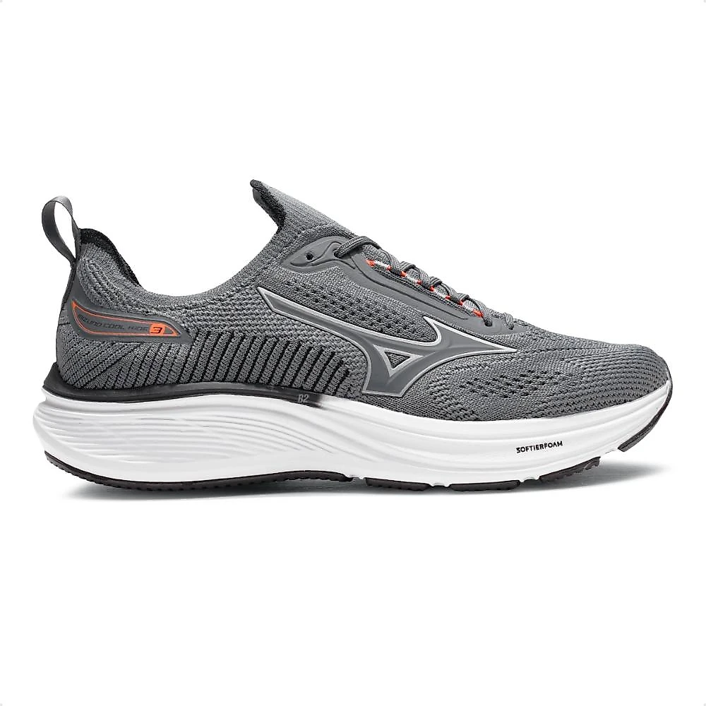 Tênis Esportivo Mizuno Cool Ride 3 Masculino + 3 Pares de Meias Chumbo / Preto - 40