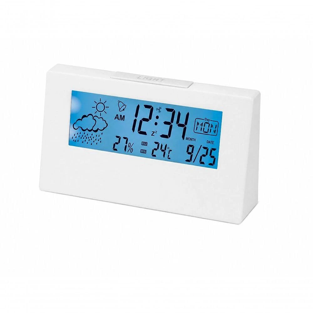 Relógio de Mesa Digital Yeet com Despertador Termômetro Higrômetro Calendário e Previsão do Tempo