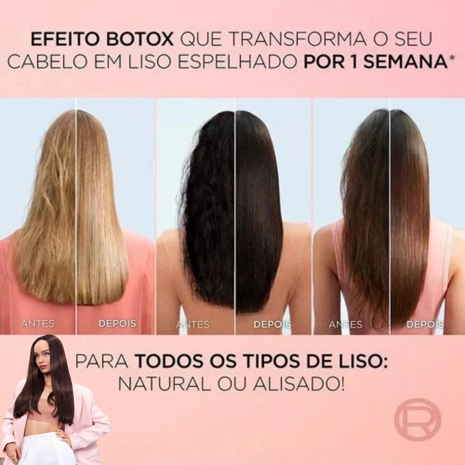 Miniatura Kit Novo Liso Dos Sonhos Loreal Elseve Mascara Creme Pentear