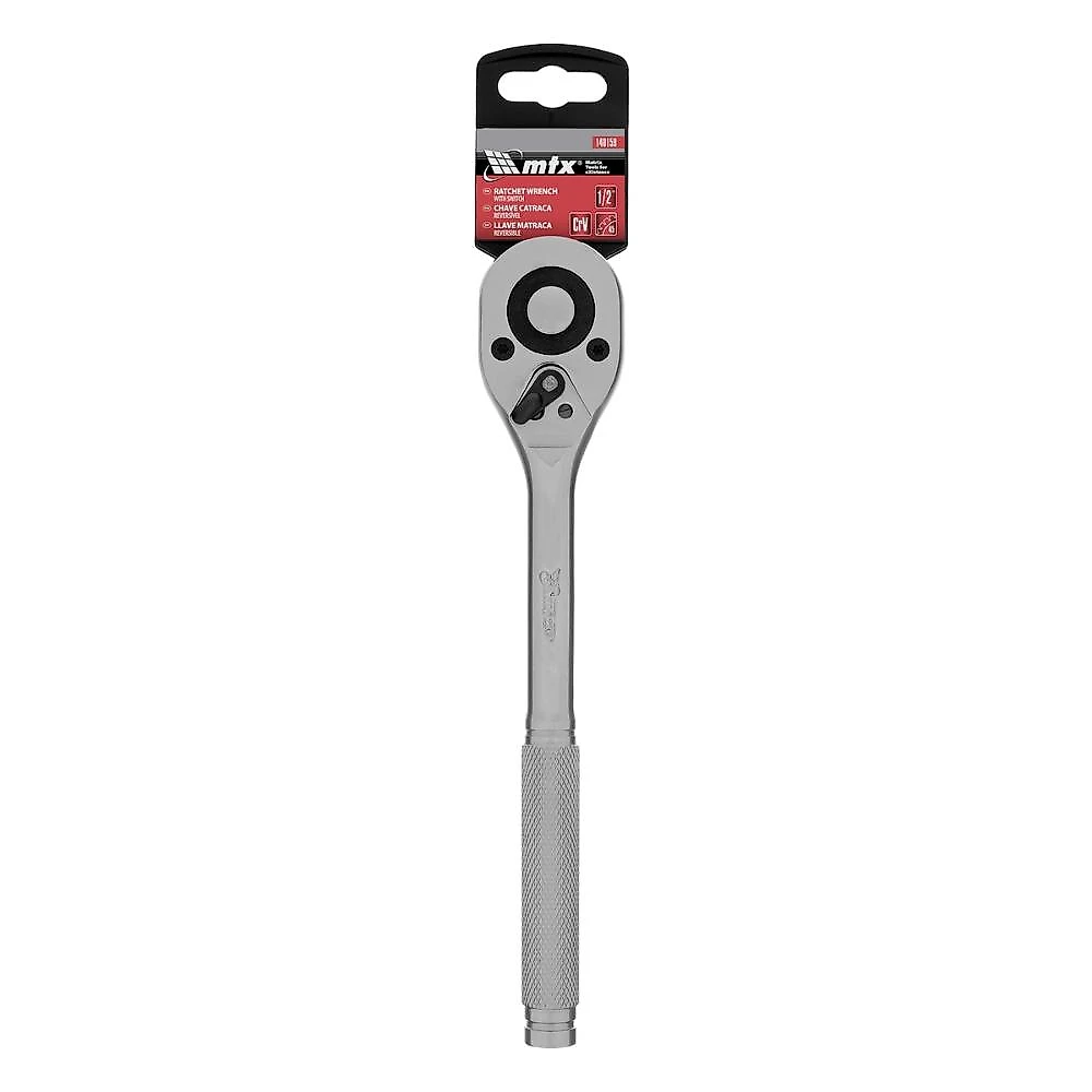 Chave catraca reversível 1/2'' cromada mtx 250mm aço crv alta durabilidade
