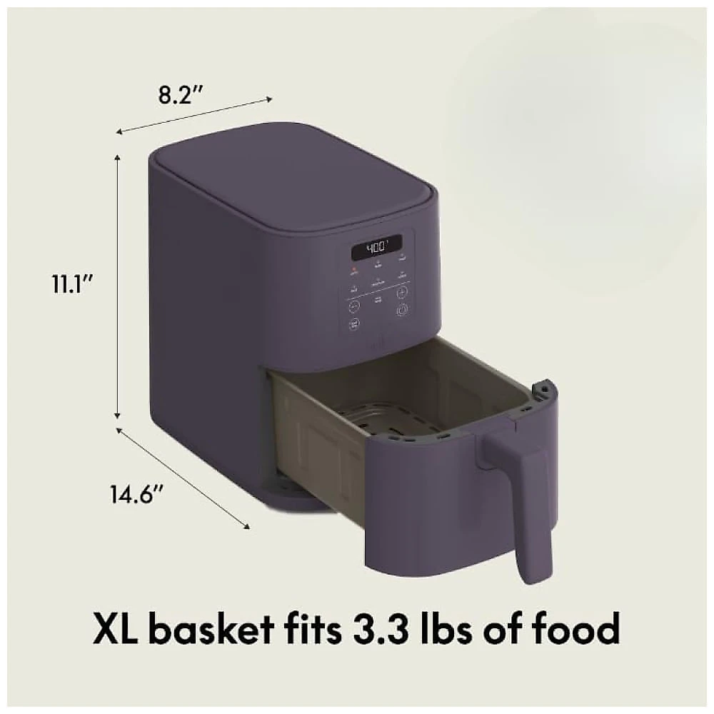 Air Fruer Compacta 3,73L com Revestimento Antiaderente e 6 Programas, 110V, Bella Slim, Ameixa 110v