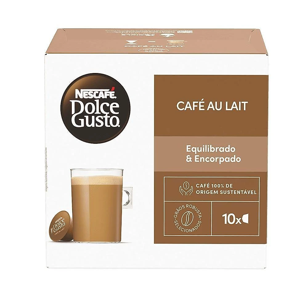 Cápsulas de Café Nescafé Dolce Gusto Café Au Lait Caixa com 10 Unidades