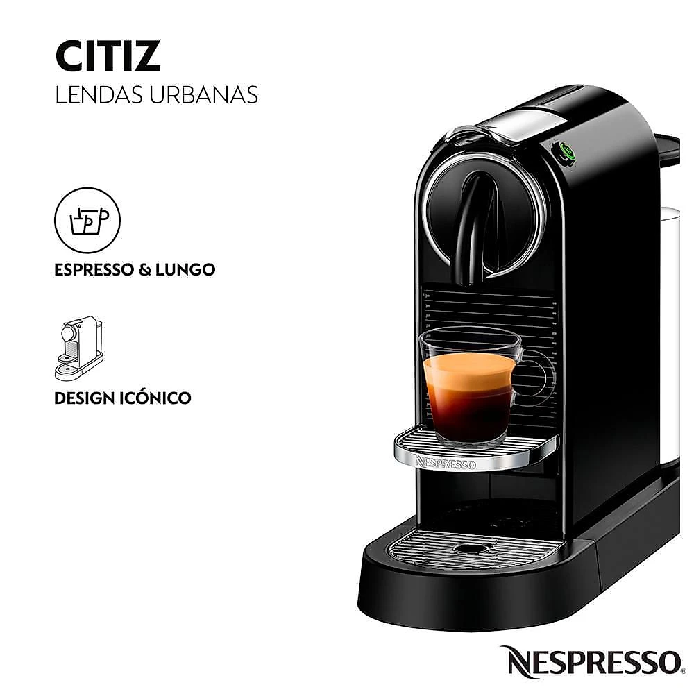 Cafeteira Nespresso CitiZ Preta para Café Espresso - D113-BR 110